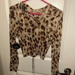 cheetah print cropped top